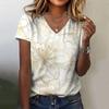 Women's T-Shirt Flower Print Summer Loose Comfortable Short Sleeve Patterned Top V-Neck Casual T-Shirt Casual Elegant Clothing