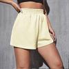 Эластичная талия Свободные Широкие штанины Однотонные Повседневные Спортивные Женские Шорты