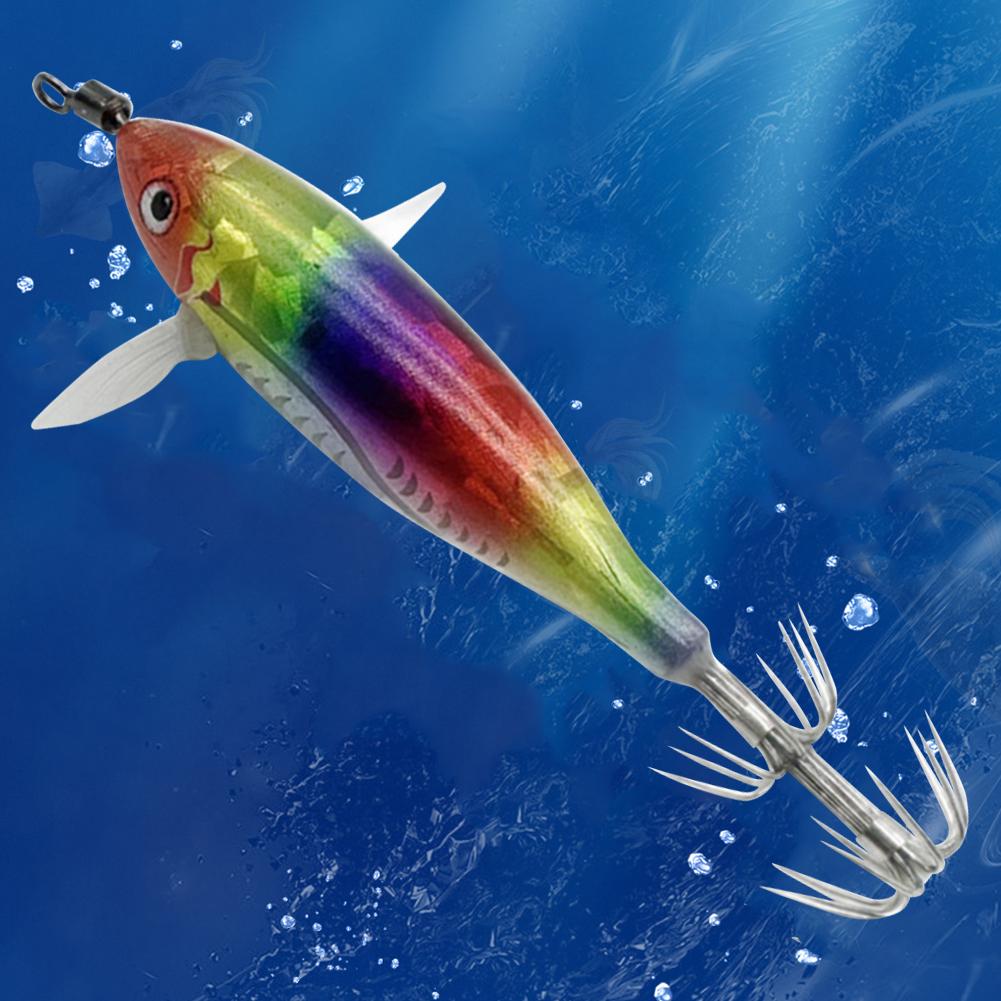 Светящиеся рыболовные приманки Осьминог Кальмар Рыболовные приманки Светящаяся джиг-приманка Горизонтальная деревянная креветка Ночная рыбалка Твердая приманка