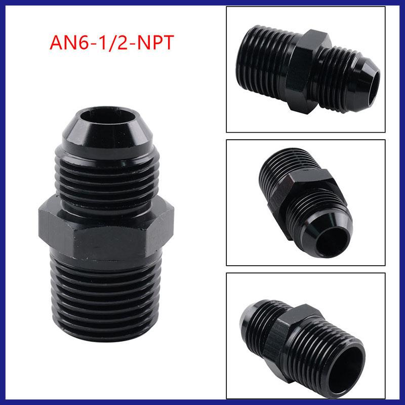 Black Straight  AN Flare Male to NPT Male Adapter Thread Fuel Oil Air Hose Fitting Car Auto Accessories Bare AN4 AN6 AN8 AN10
