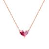 Heart Necklace for Pink of Birthstone 18K Gold Silver Gift [immobird] Women, Gold, "Proof Love", Pendant, Necklace, Ruby, 925, Hypoallergenic,