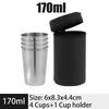4Pcs Stainless Steel Mugs with Cup Cover Outdoor Portable Wine Cup 30ml/70ml/170ml Mini Reusable Mugs for Juice Beer Whisky