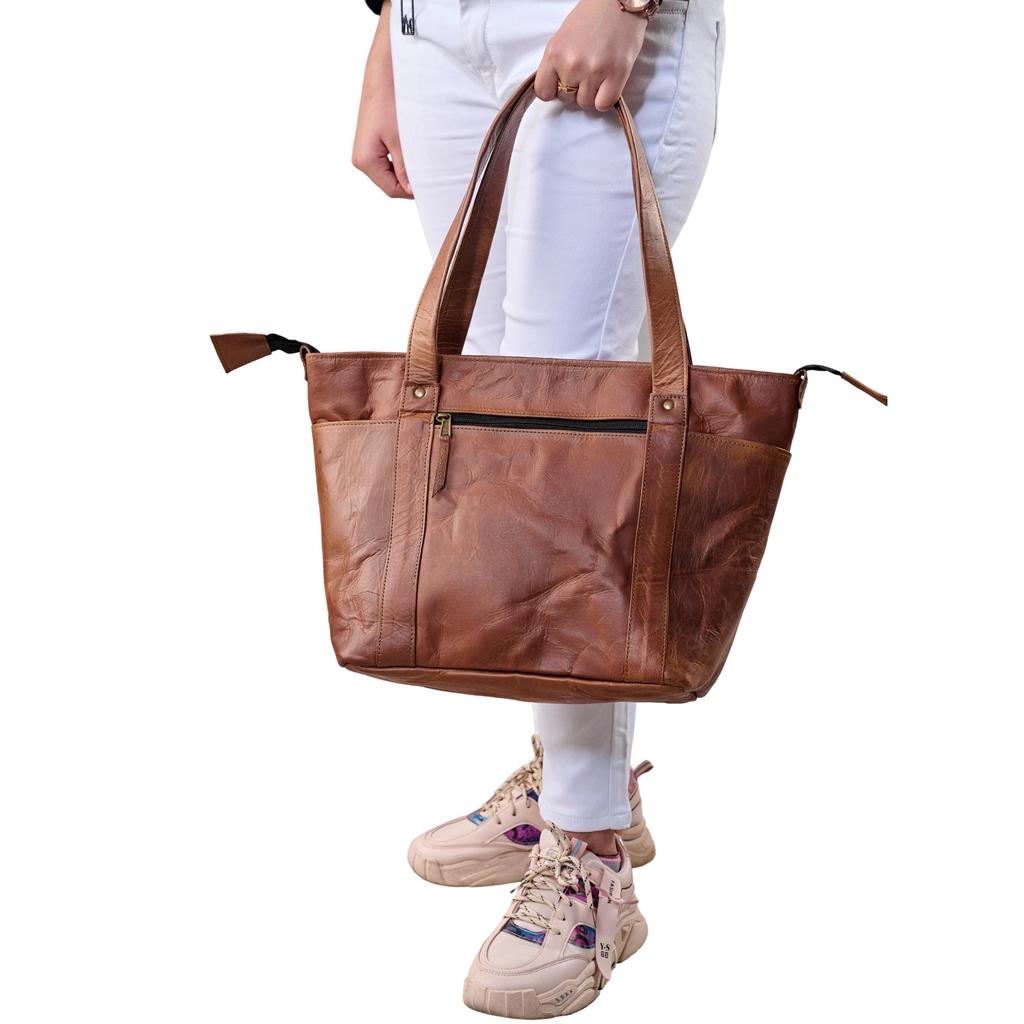 Handmade Vintage Leather Tote Bag – Women's Everyday Carryall