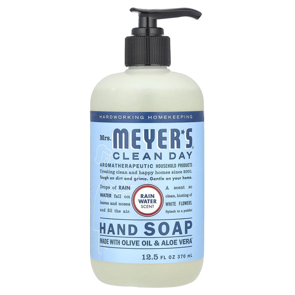 Mrs. Meyers Clean Day Hand Soap, Rain Water, 12.5 Fl Oz (370 Ml)