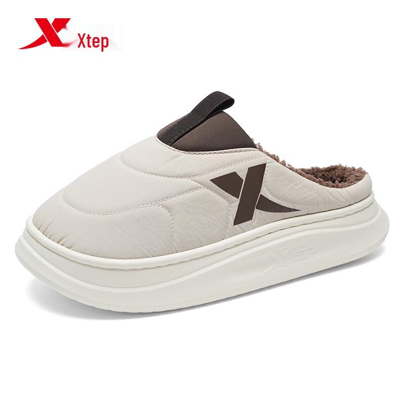 Xtep Мужские зимние теплые плюшевые тапочки