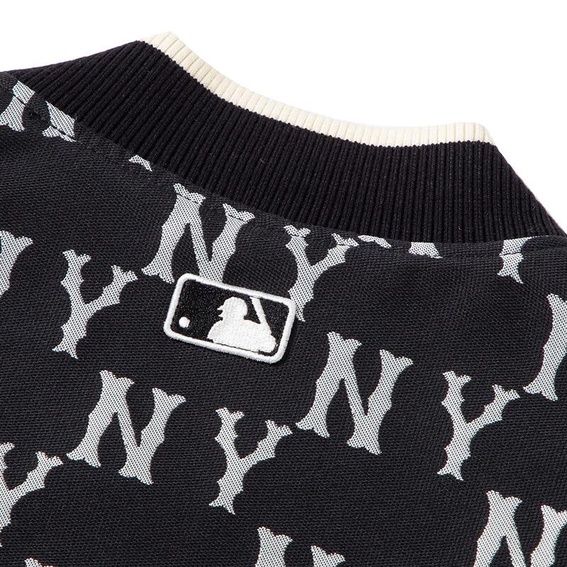 MLB New York Yankees Letter Print Color Block Jacket Unisex Jacket Black 3AJPM0131-50BKS