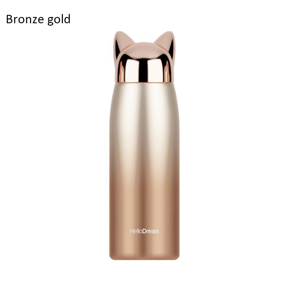 300/320ml Thermos Bottle Stainless Steel Vacuum Flasks Cute Cat Ear Thermal Cup Portable Travel Outdoor Mug for Coffee Tea Milk