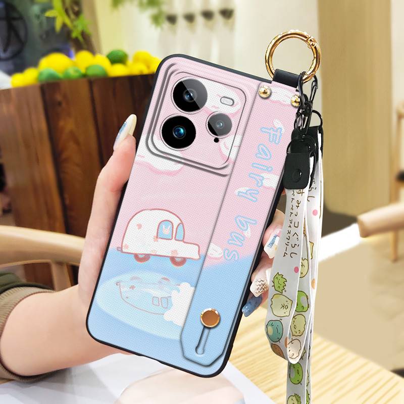 Lanyard Phone Holder Phone Case For Realme GT7 Pro Wrist Strap Cartoon Back Cover Dirt-resistant Durable Wristband Cute