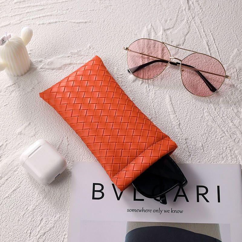 1 шт. тканая сумка для очков, коробка для солнцезащитных очков, портативная водонепроницаемая сумка для очков, защитный чехол для очков из искусственной кожи, сумка для хранения