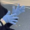 Женские зимние утолщенные ветрозащитные согревающие вязаные перчатки с сенсорными кончиками пальцев, цветные, мягкие аксессуары