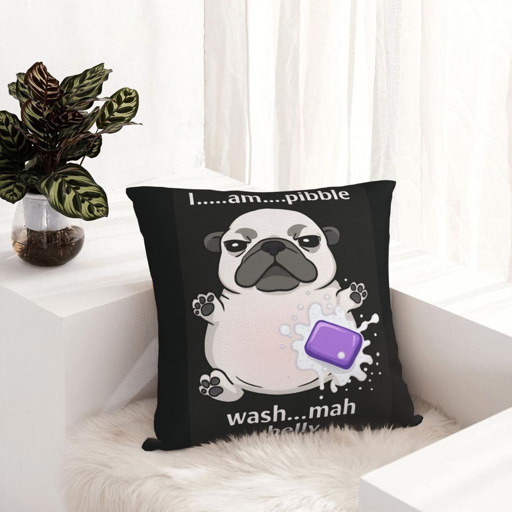 Pillow Cover I Am Pibble Wash My Belly Pibble Meme Funny Dog Pattern Cushion Cover Pillow Case For Living Room Chair Pillowcases
