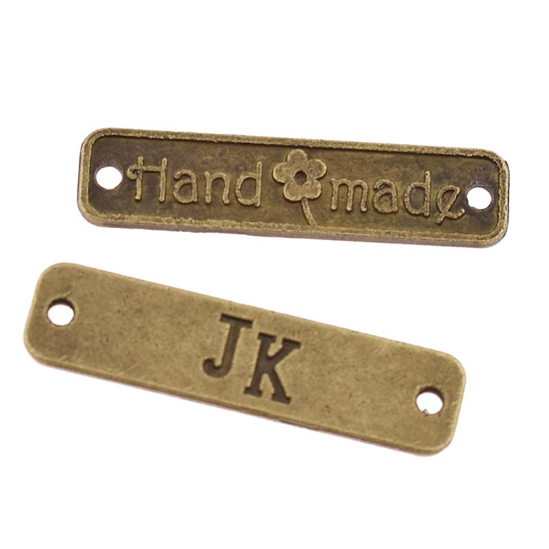 50/100 шт. Мешочки с буквами Винтажные украшения Металлические этикетки Швейные принадлежности Аксессуары Одежда Ручная работа Бирки DIY Квилтинг
