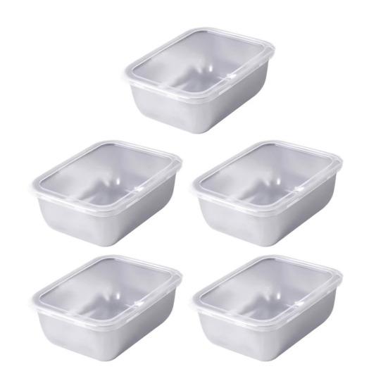 Контейнеры для хранения продуктов из нержавеющей стали с крышками, герметичные квадратные коробки для приготовления еды, пригодные для холодильника и духовки, герметичные коробки для ланча Bento без содержания бисфенола А