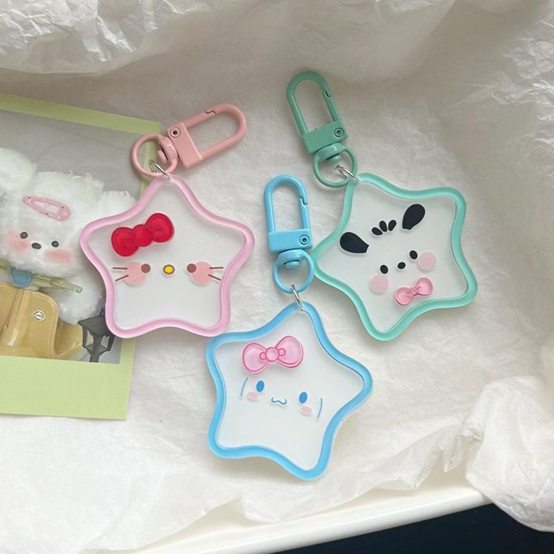 Милый мультяшный акриловый брелок Sanrio Звезда Ins Сладкая Девочка Подвеска для Школьной Сумки Брелок Подарок Другу