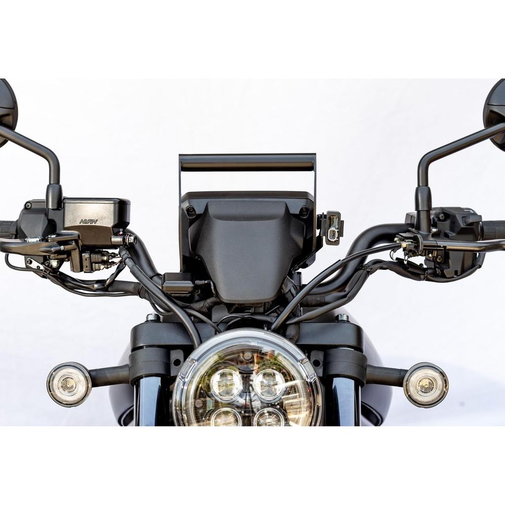 Kijima Крепежная планка руля мотоцикла Матовый черный для Honda Rebel 1100 / T 2025- Сталь 22,2 мм 204-0715