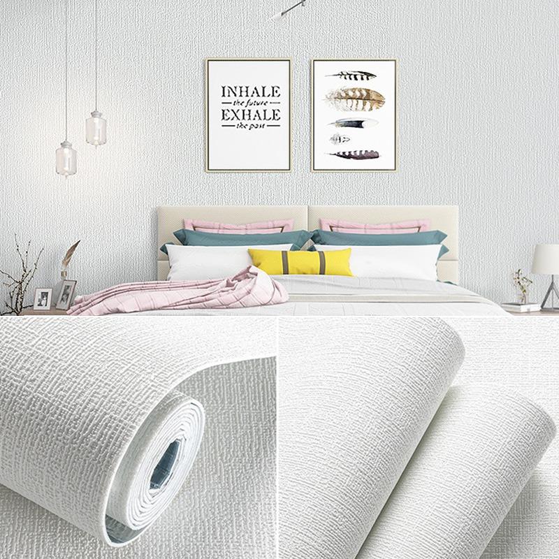 Льняные обои ПВХ самоклеящиеся на пленке и наклейке DIY обои Наклейка на стену однотонное украшение для домашней мебели спальни