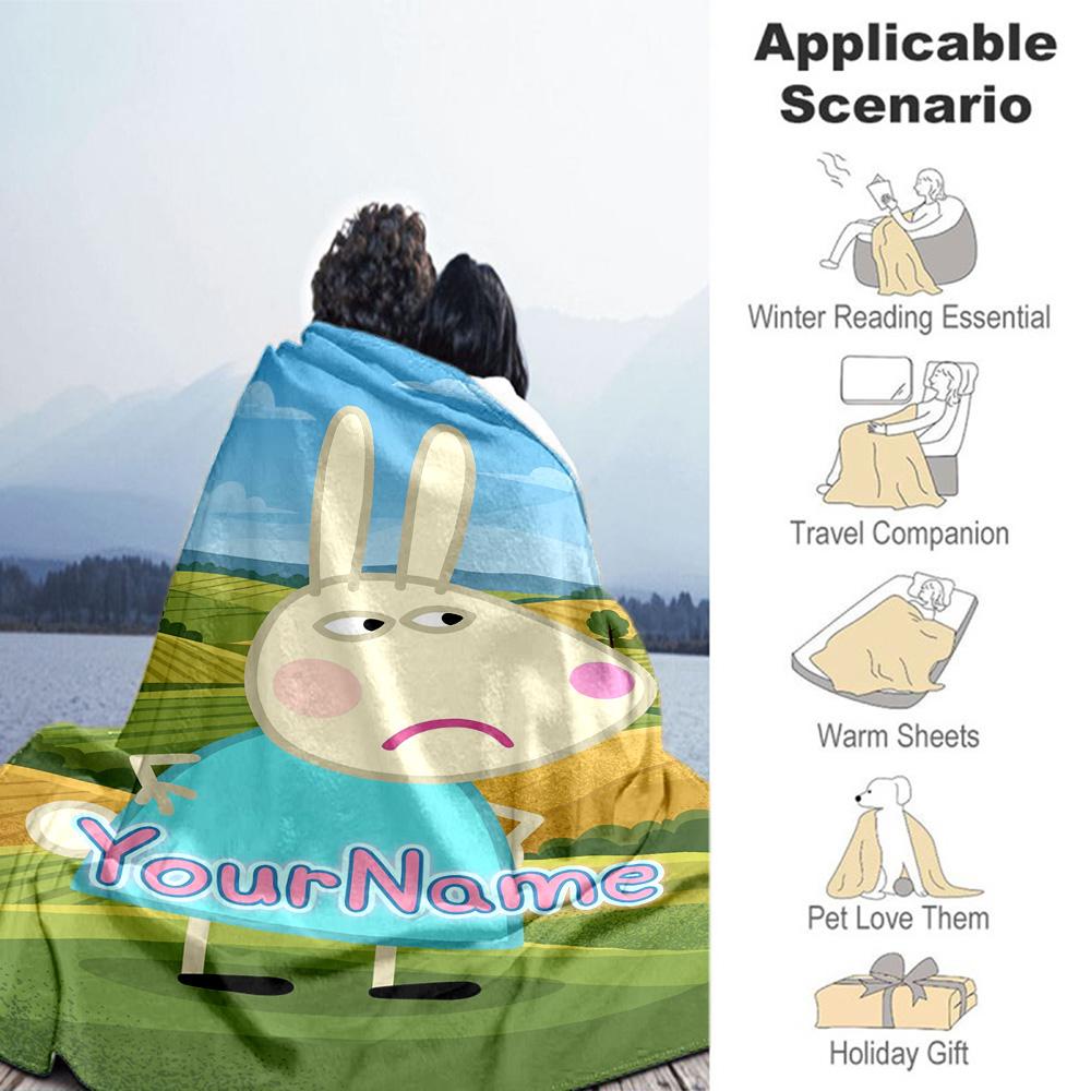 Peppa Pig Customize Text Blanket Lightweight Personalized Blanket Warmthful Decor Suitable for Office Chair Seaside Bedding Couch for All Occasions