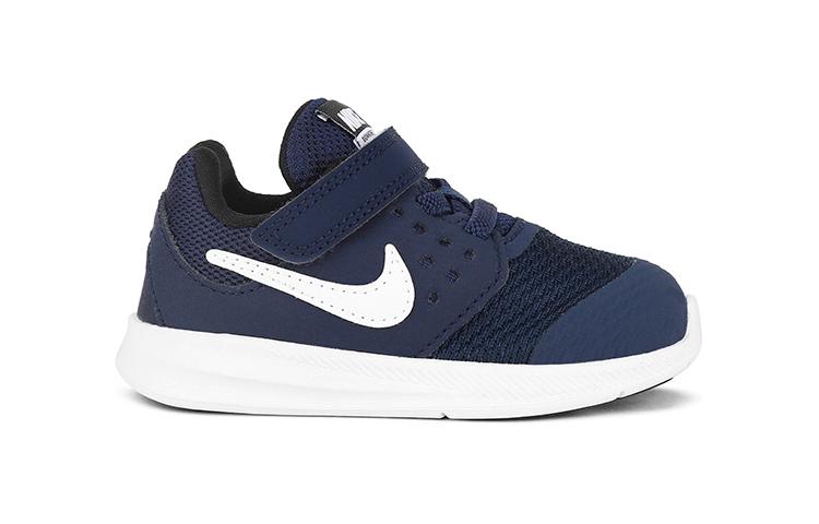 Nike Downshifter 7 Повседневные нескользящие амортизирующие дышащие низкие беговые кроссовки Темно-синие для младенцев и малышей 869974-400