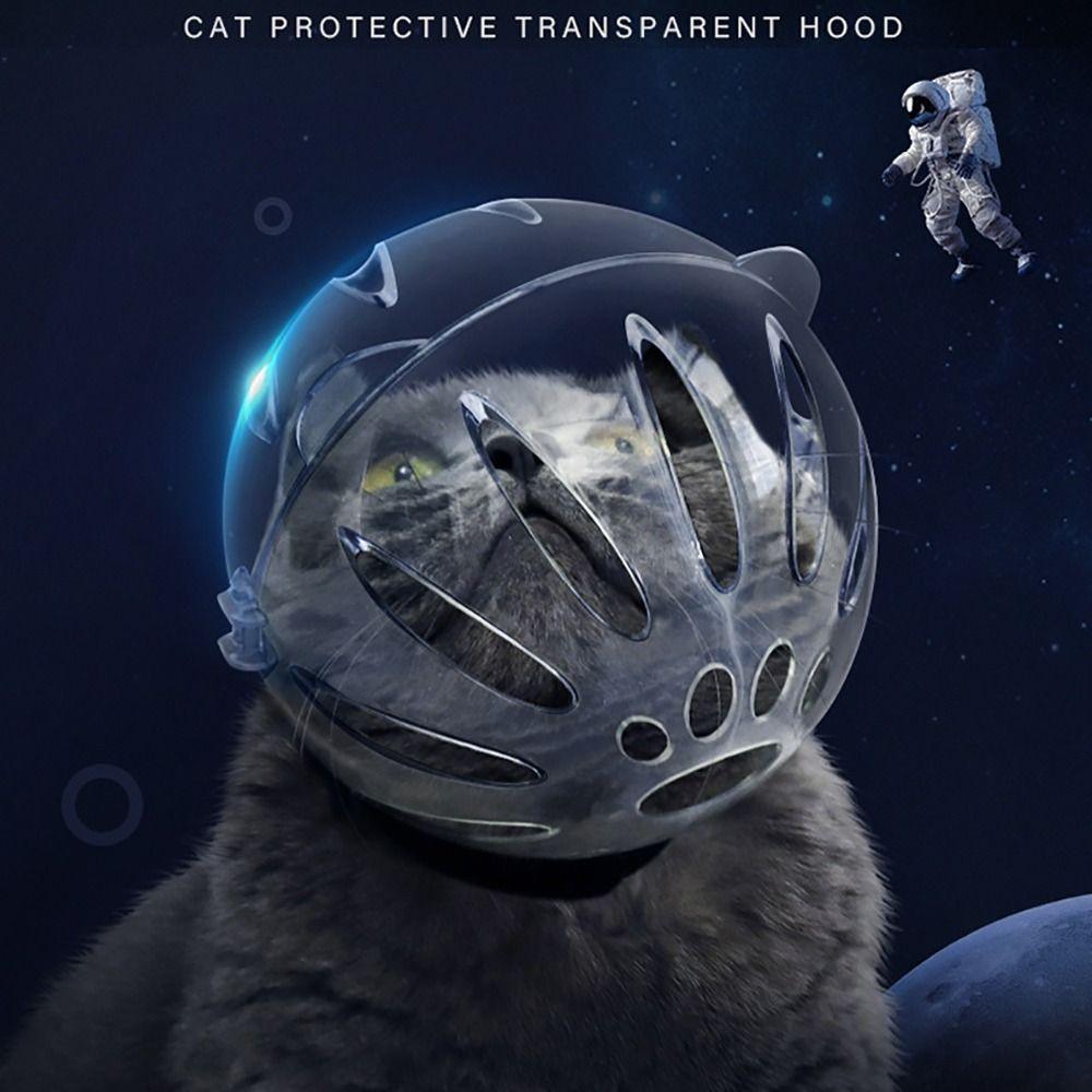 Ball-shaped Bath Supplies Pet Grooming Kitten Protective Helmet Cat Head Cover Space Hood Anti-bite