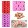 Handmade Puppy Dog Paw Bone Shape Cake Making Ice Cube Tray Silicone Molds Chocolate Baking Mould