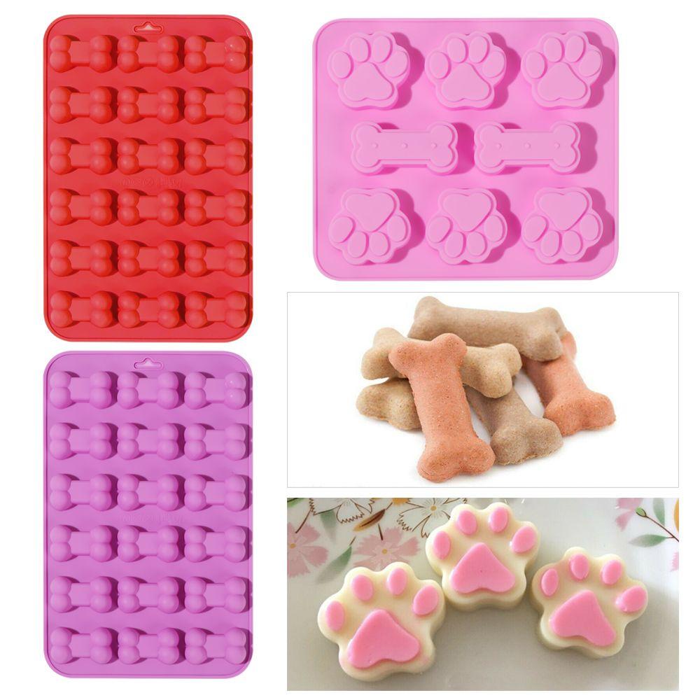 Dog Paw Candy Cookies Handmade Silicone Molds Ice Cube Tray Cake Making Chocolate Baking Mould