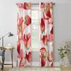 Red Strawberry Window Curtain For Living Room Bedroom Decoration Curtains Luxury Kitchen Valance Curtains