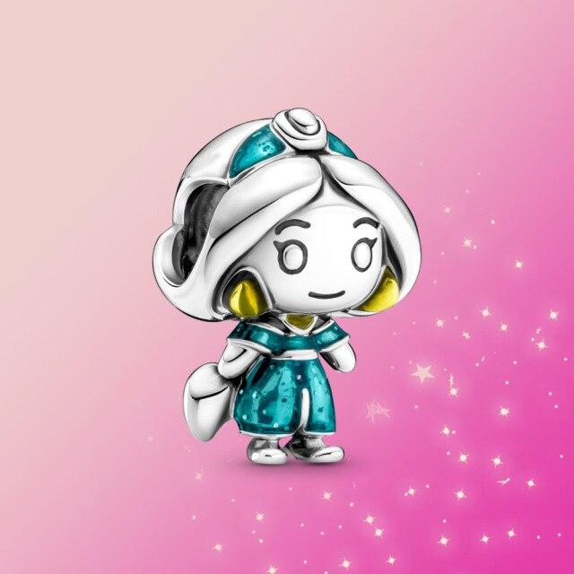 925 Серебряные ювелирные изделия Алладин Шарм Принцесса Бусина Волшебная Лампа Подвеска Подвеска Подходит Оригинальный Модный Браслет Для Женщин Подарок