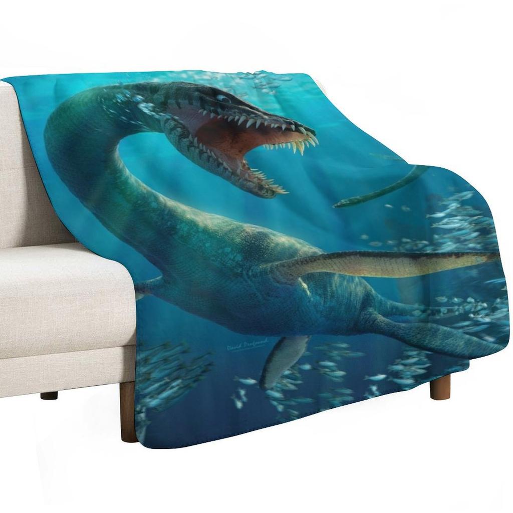 Plesiosaurus Throw Blanket Anti Shedding Soft Fuzzy Blanket for Home