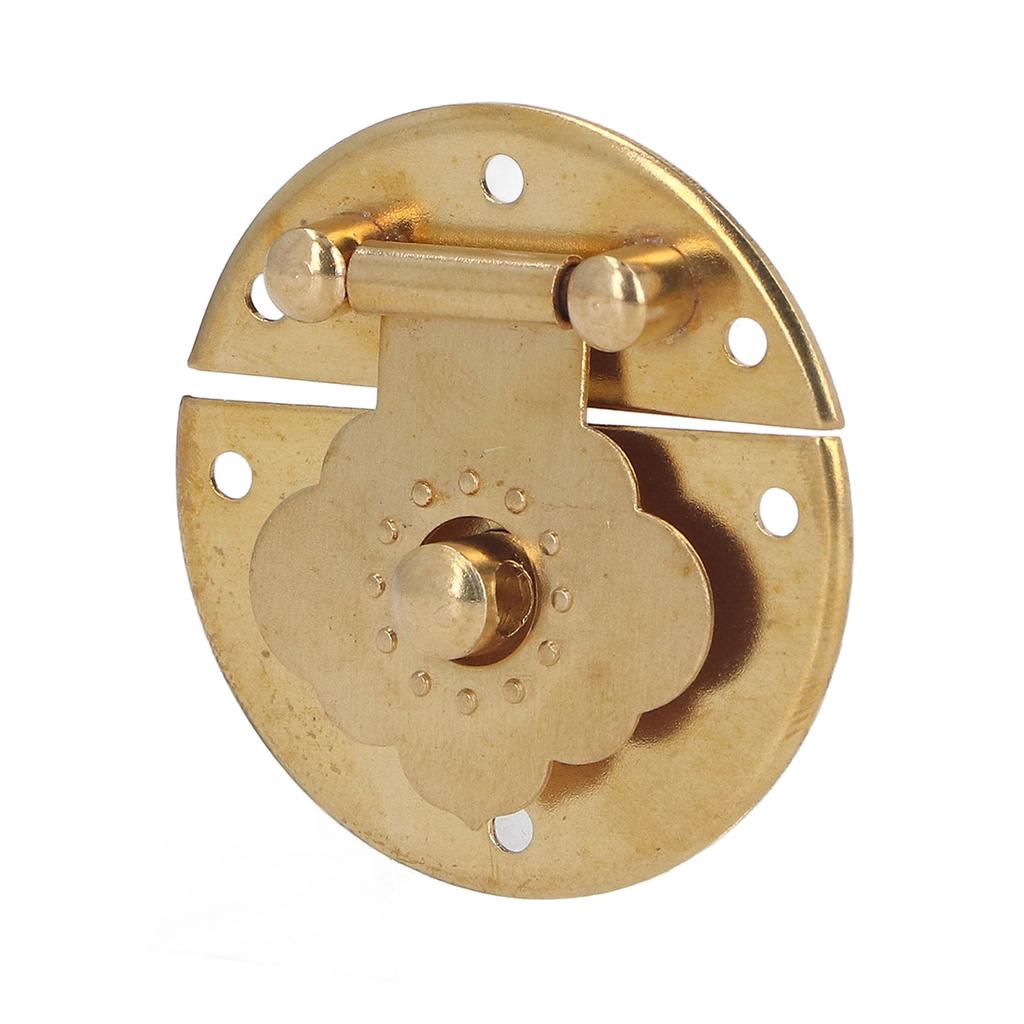 Round EmNaBossing Copper Hasp Retro Wooden Box Lock Clasp Decorative Hasps for Wedding Card Boxes Wine Boxes