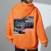 New York Dream City Printed Hoodies Casual Fashion Women Pullover Fleece Warm Pocket Sweatshirt Sporty Oversize Street Clothes