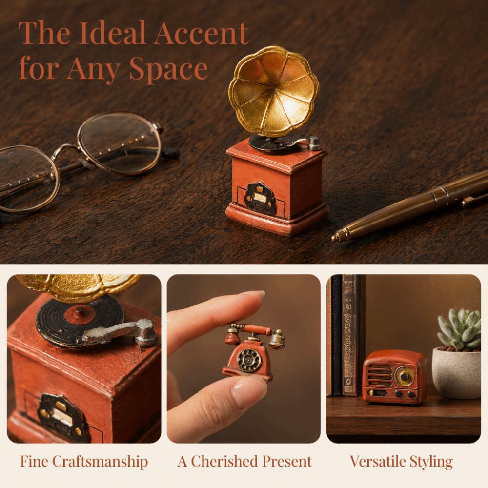 Detailed Carved Exterior Texture Vintage Style Resin Desktop Decorative Piece