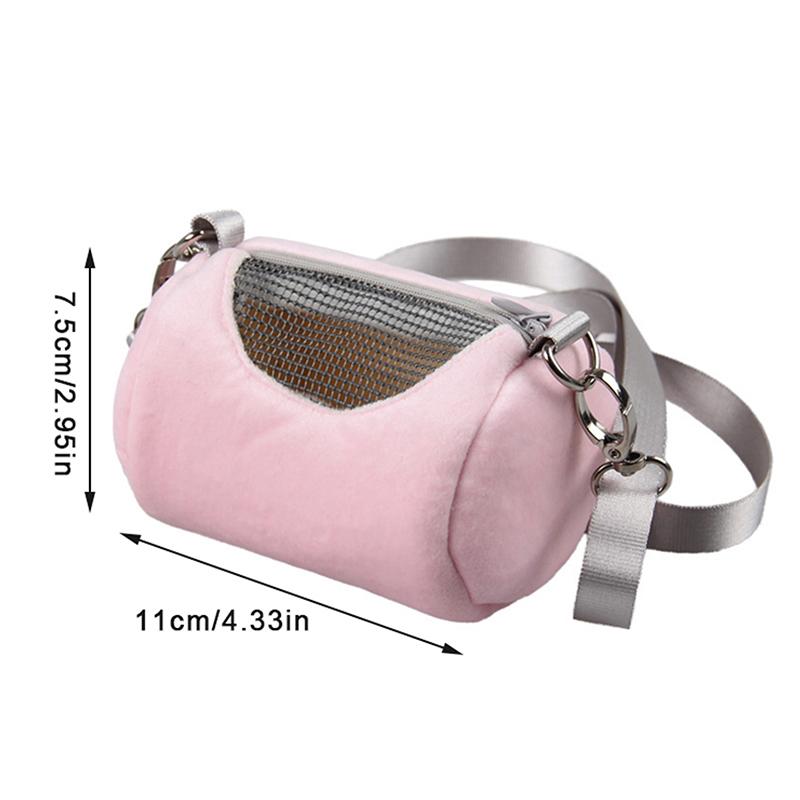 Сумки-переноски для хомяков, сумка через плечо, цилиндрический дизайн, практичная домашняя дорожная портативная клетка с белкой и видимой сеткой для домашних животных