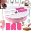 35pc Cake Decorating Supplies Kit Pastry Turntable Piping Nozzle Pastry Bag Cream Scraper Set Rotating Stand Baking  Accessories