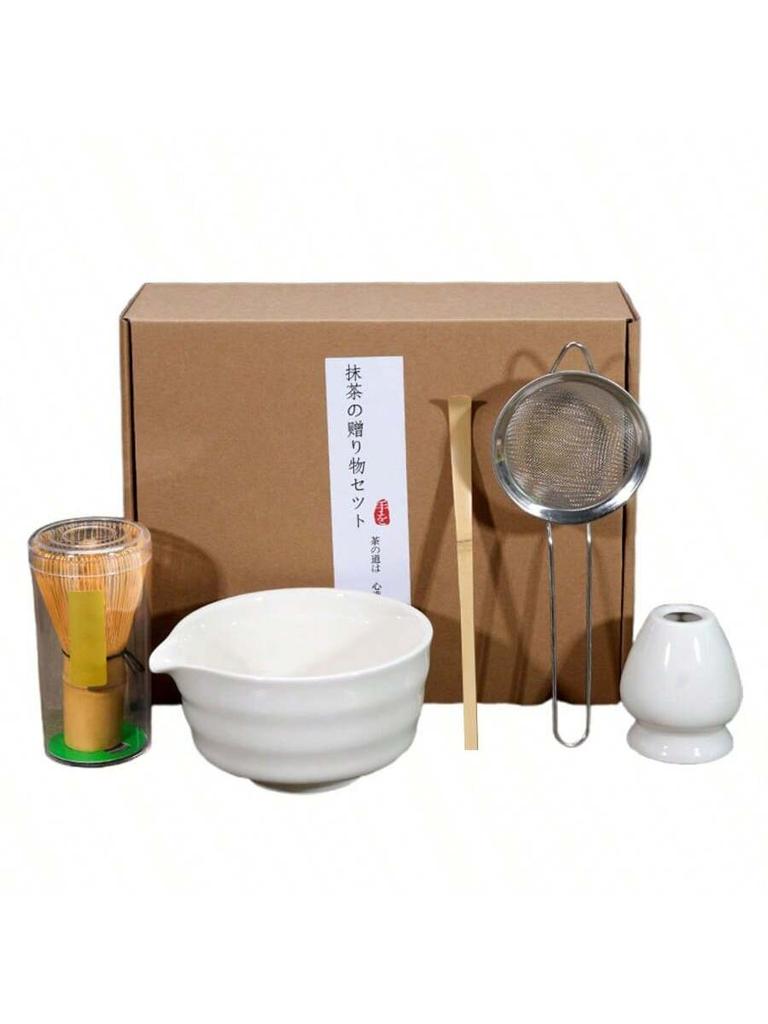 Набор для чая матча в японском стиле 5 шт./набор с подставкой для инструментов, включая чашу, венчик, ложку, отличный подарок для церемонии, традиционный японский