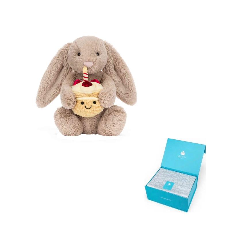 JELLYCAT застенчивый бежевый кролик Бонни милая плюшевая кукла высота в сидячем положении 23 см