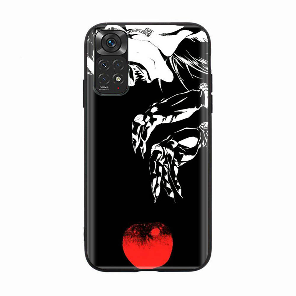 Черный чехол для Samsung Note 20 Lite S24 Ultra S23 A03 A05 A06 A11 A71 A15 A16 A13 A24 A25 A33 A52 A53 A50 M55 M35 Plus D-60 Тетрадь смерти Рюк