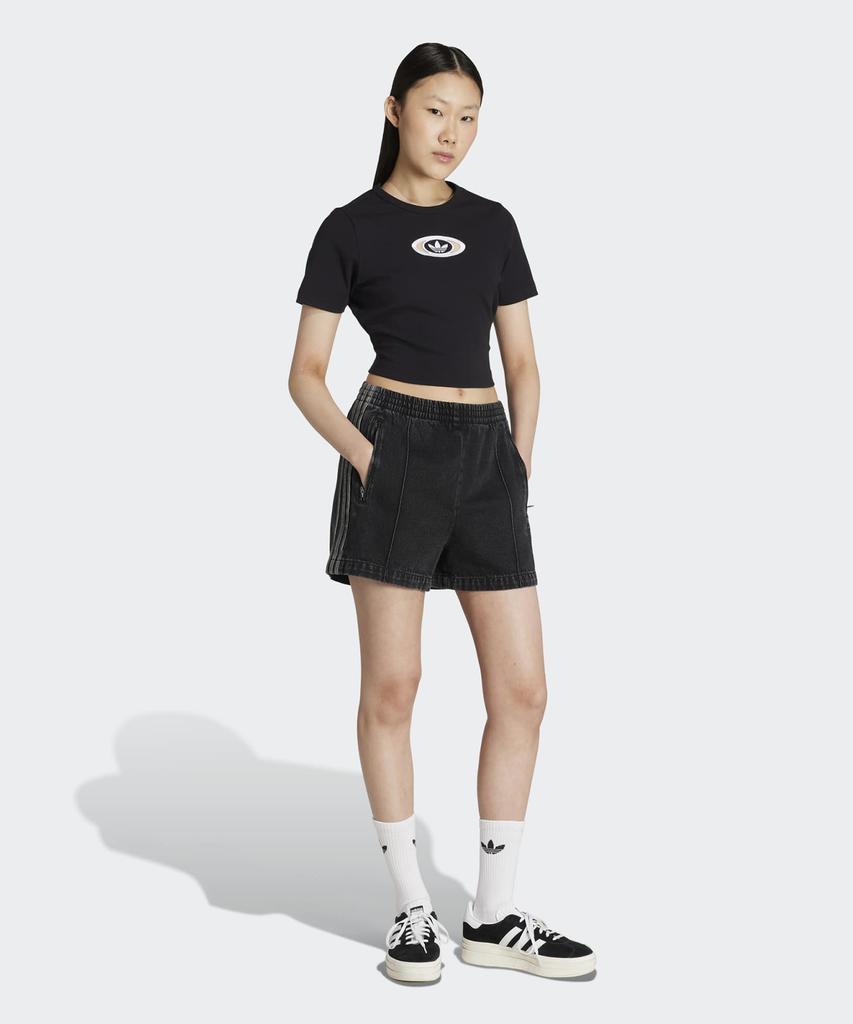 adidas Топ в рубчик с вырезами - Черный / Kc8804