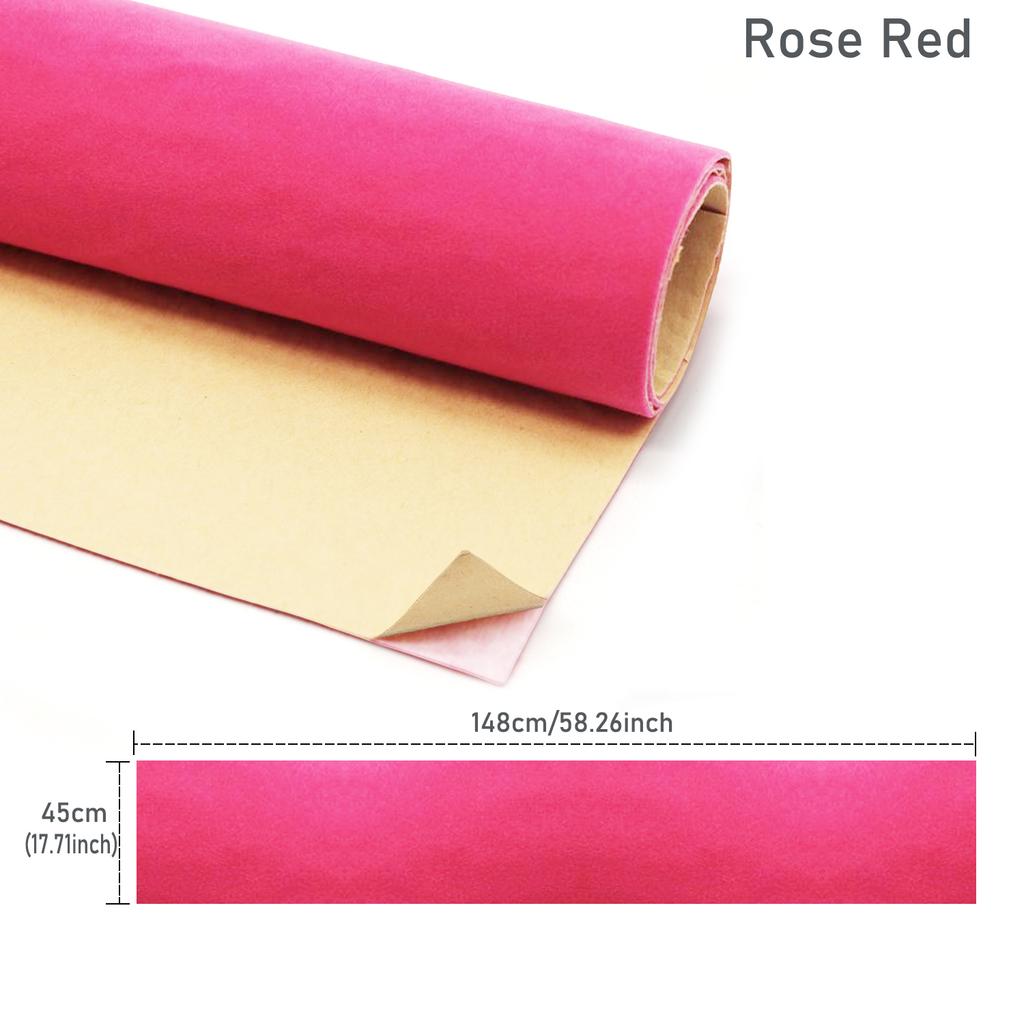 Self-Adhesive Velvet Fabric Sheets, 45x148cm Flocked Non-Woven Felt for Jewelry Box Liner, DIY Crafts, Decoration, Package - 19 Rich Colors For Choose