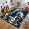 "Rider on Motorcycle Over Ocean Waves" Patterned carpet, non slip mat suitable for living room and bedroom sofas