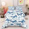 Butterfly and Floral Pastel Garden Bedding Set (1 duvet cover, 2 pillowcases, duvet not included)
