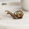 Tea Table Sculpture Vintage Bronze Snail Sculpture, Metal Animal Statue, Slow Living Desk Life Decor for Home Office Table, Garden Yard Ornament Gift