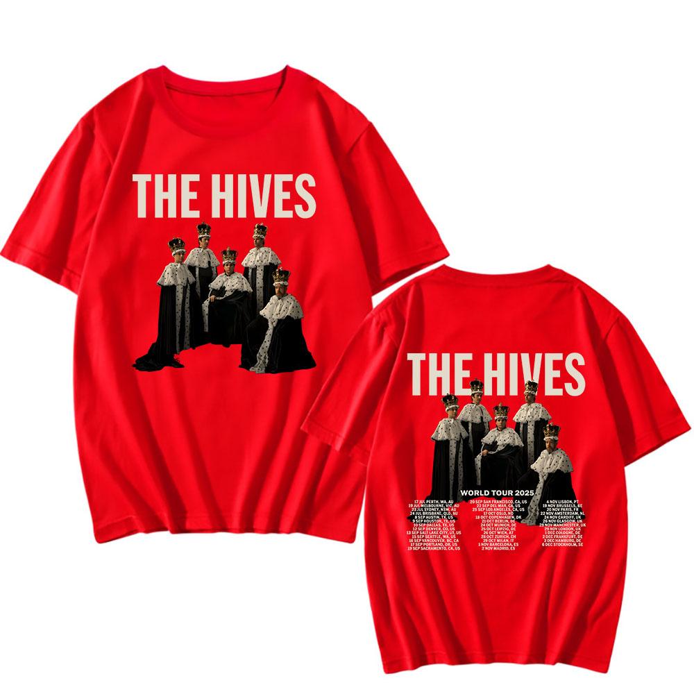 The Hives Мировой тур 2025 Футболка с коротким рукавом Летние хлопковые футболки Мода Графическая футболка рок-группы Унисекс Уличная одежда Мужские футболки