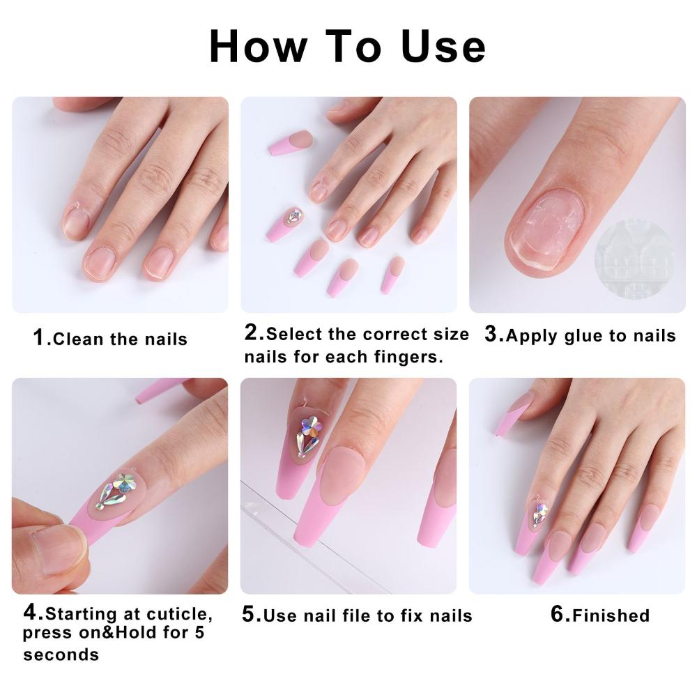 24pcs/Box Detachable Artificial Manicure Tool Nail Tips Wearable Coffin False Nails Fake Nails