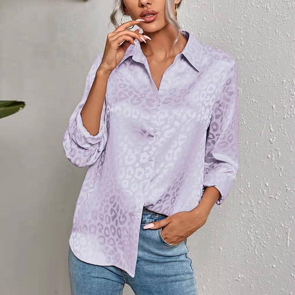 Модные женские блузки 2022 Лето Принтованный шифоновый шелковый топ Женская рубашка Женские рубашки Блузки Топы Длинный рукав Шикарная женщина