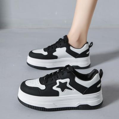 Новые модные женские повседневные спортивные туфли, трендовые туфли на толстой подошве, увеличивающие рост, кроссовки с низким дышащим эффектом