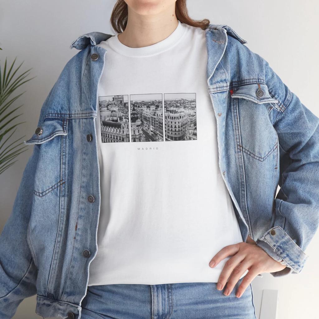 Madrid T Shirt, Unisex Apparel Tee, Travel Gift Idea, Vintage Minimal Style