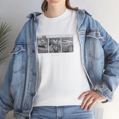 Madrid T Shirt, Unisex Apparel Tee, Travel Gift Idea, Vintage Minimal Style