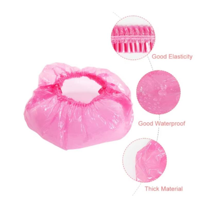 80pcs Waterproof Disposable Shower Cap Women's Shower Cap Head Cover Elastic Mouth Strip Plastic Pe Thickened Hair Dye