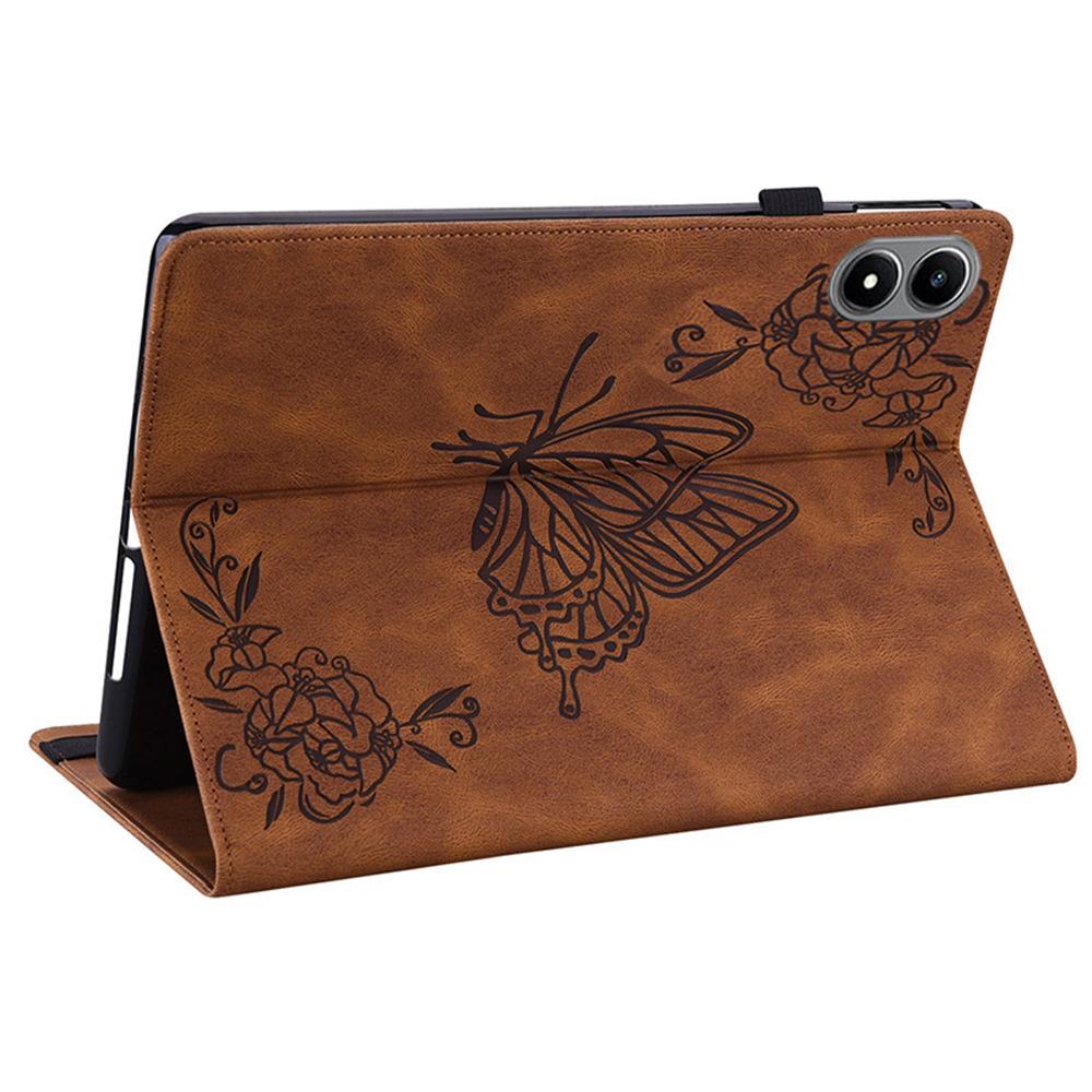 For Infinix Xpad 20 Case Butterfly Flower Imprint PU Leather Tablet Cover with Card Slots
