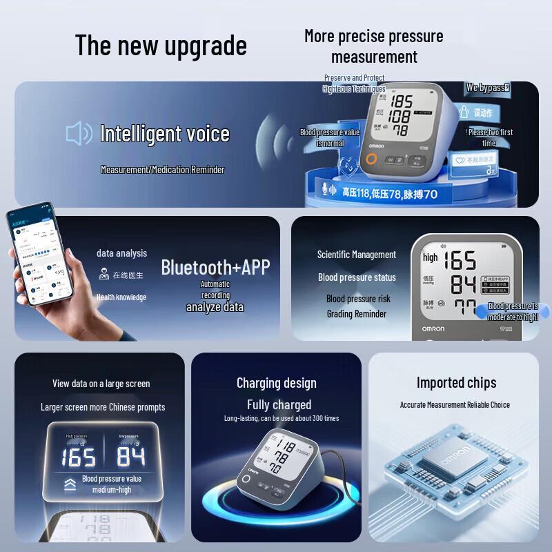 Omron A866T Перезаряжаемый голосовой тонометр